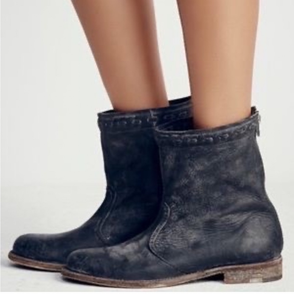 Free People Spring Valley Charcoal Size 9 Leather Ankle Boot